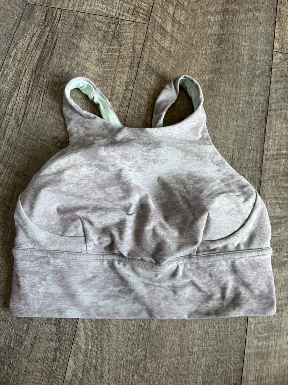 lululemon athletica Heathered Light Mauve High-Neck Padded Sports Bra